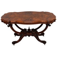 Antique Victorian Burr Walnut Centre Table