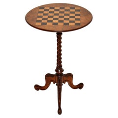 Antique Victorian Burr Walnut Chess Table