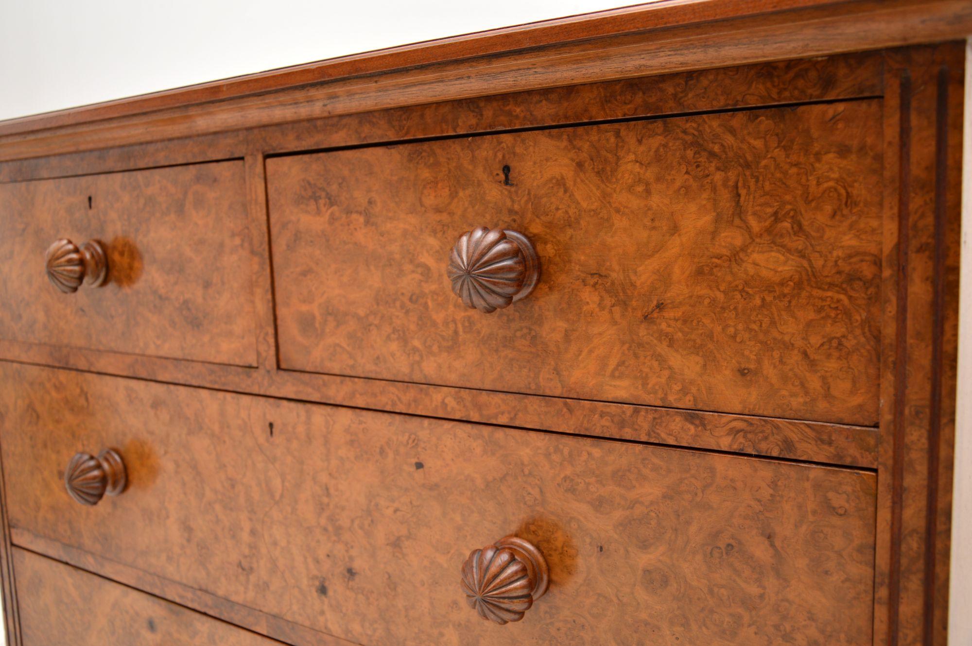 Antique Victorian Burr Walnut Chest of Drawers by James Shoolbred 5