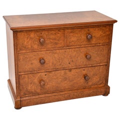 Antique Victorian Burr Walnut Chest of Drawers by James Shoolbred