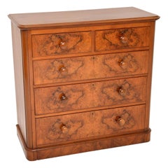 Antique Victorian Burr Walnut Chest of Drawers