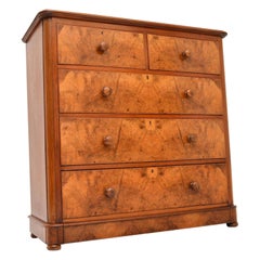 Antique Victorian Burr Walnut Chest of Drawers