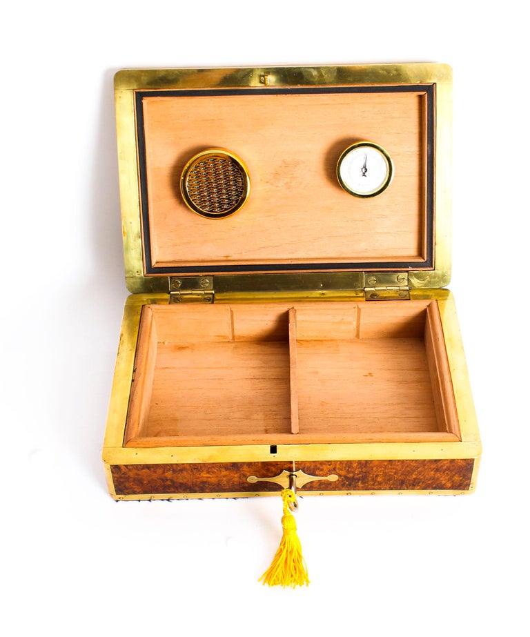 Antique Victorian Burr Walnut and Cut Brass Humidor, 19th Century at 1stDibs antique brass humidor