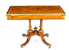 Antique Victorian Burr Walnut & Ebonised Card Table Holland & Sons, 19th Century