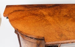 Antique Victorian Burr Walnut & Floral Marquetry Credenza 19th C