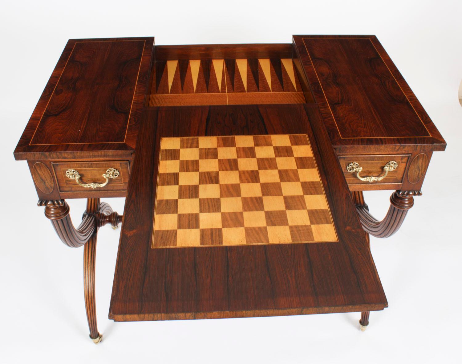 Antique Victorian Burr Walnut Games Work Table 19th C 4