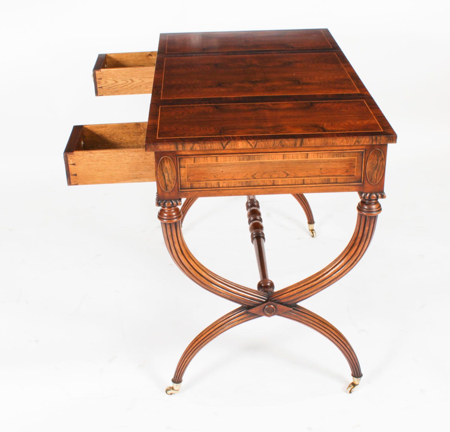 Antique Victorian Burr Walnut Games Work Table 19th C 9
