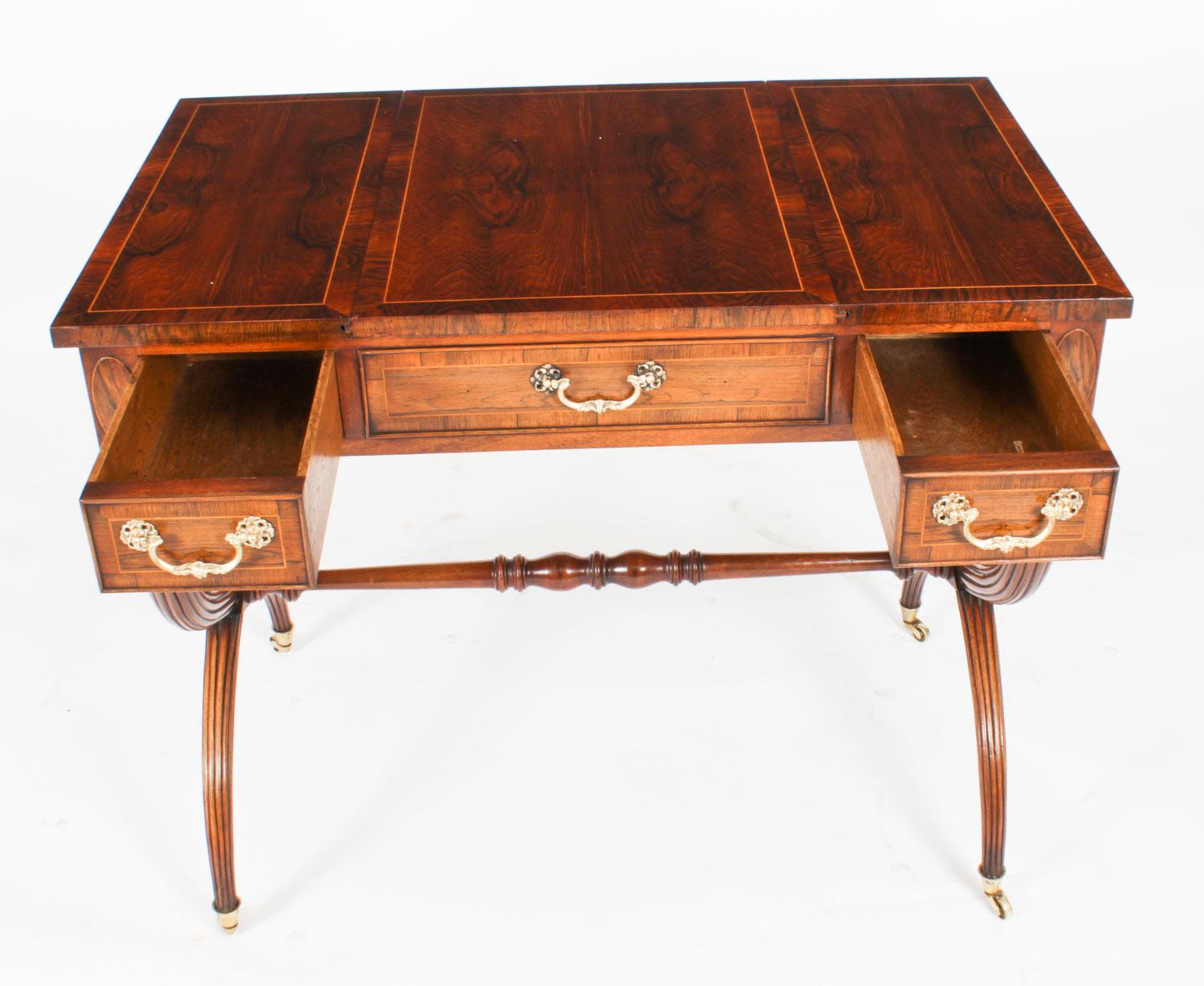 Antique Victorian Burr Walnut Games Work Table 19th C 10