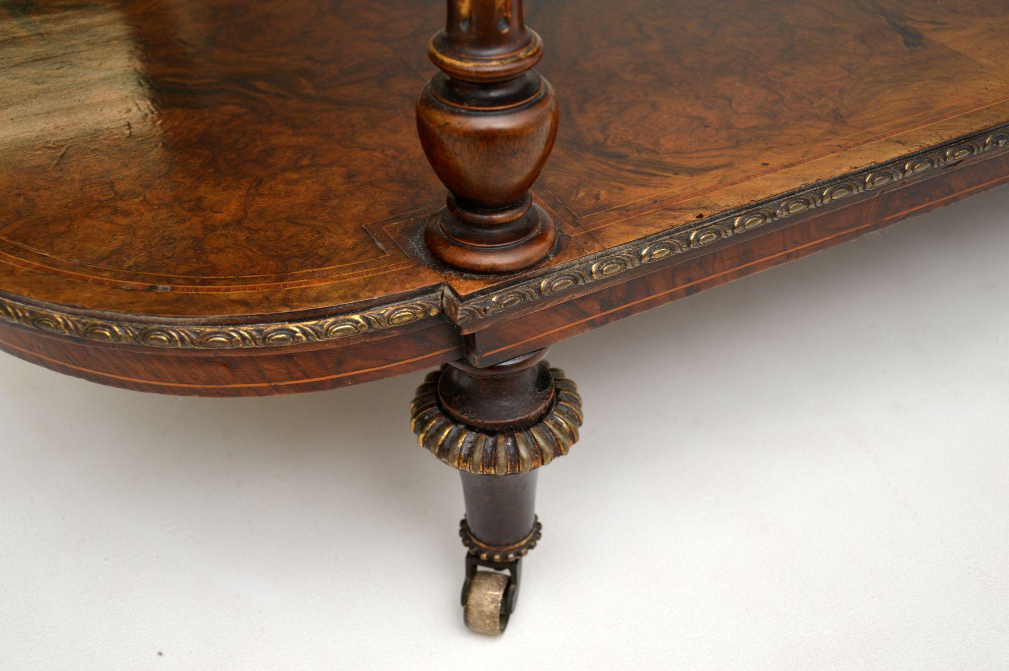 Antique Victorian Burr Walnut & Gilt Bronze Buffet 4