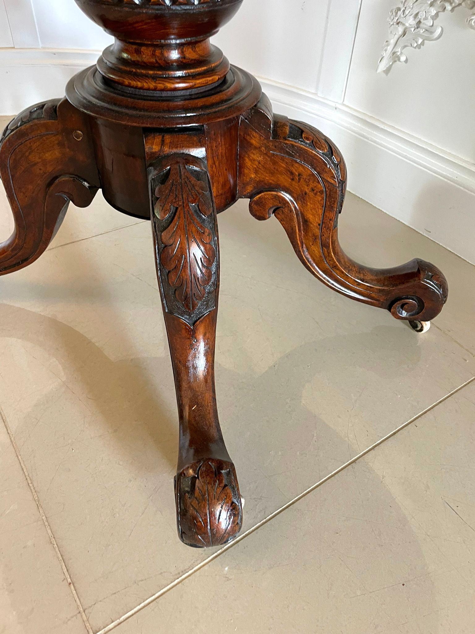 Antique Victorian Burr Walnut Inlaid Centre Table  8