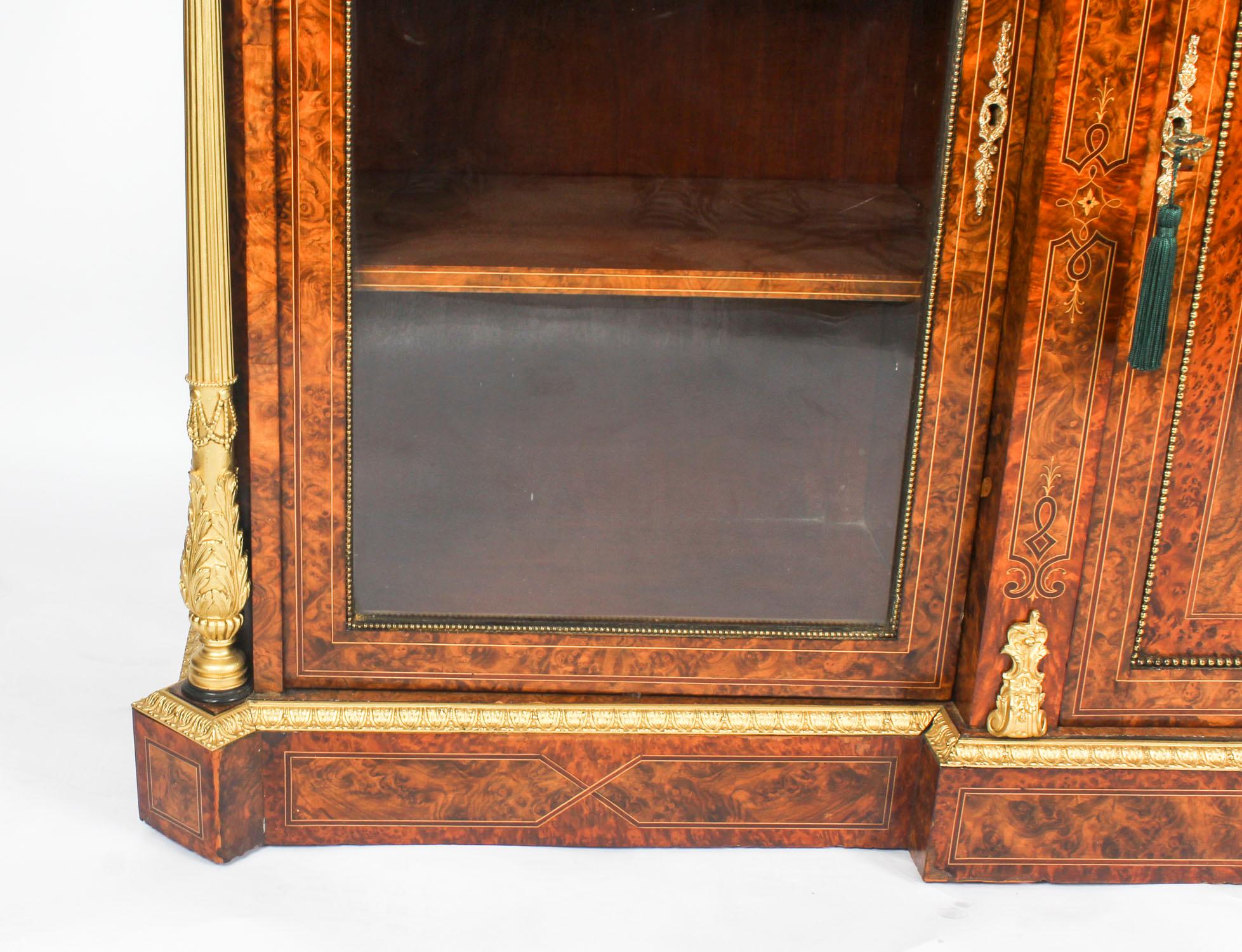 Antique Victorian Burr Walnut Inlaid Credenza Edwards & Roberts 19th Century 5