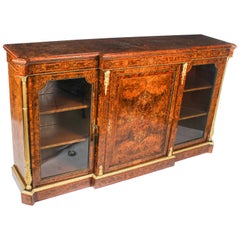 Antique Victorian Burr Walnut Inlaid Credenza Edwards & Roberts 19th Century