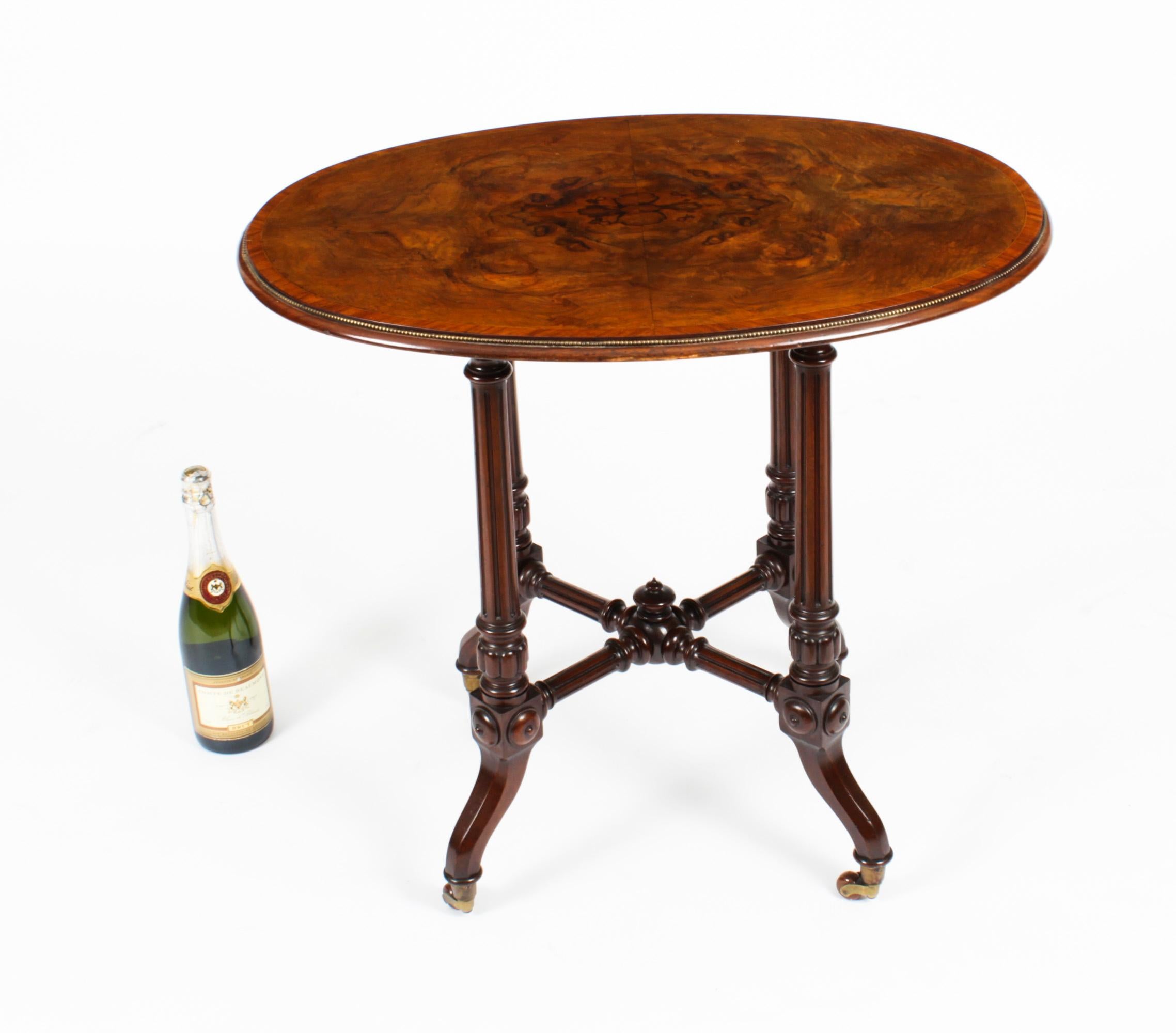 Antique Victorian Burr Walnut & inlaid Occasional Table 19th Century 5