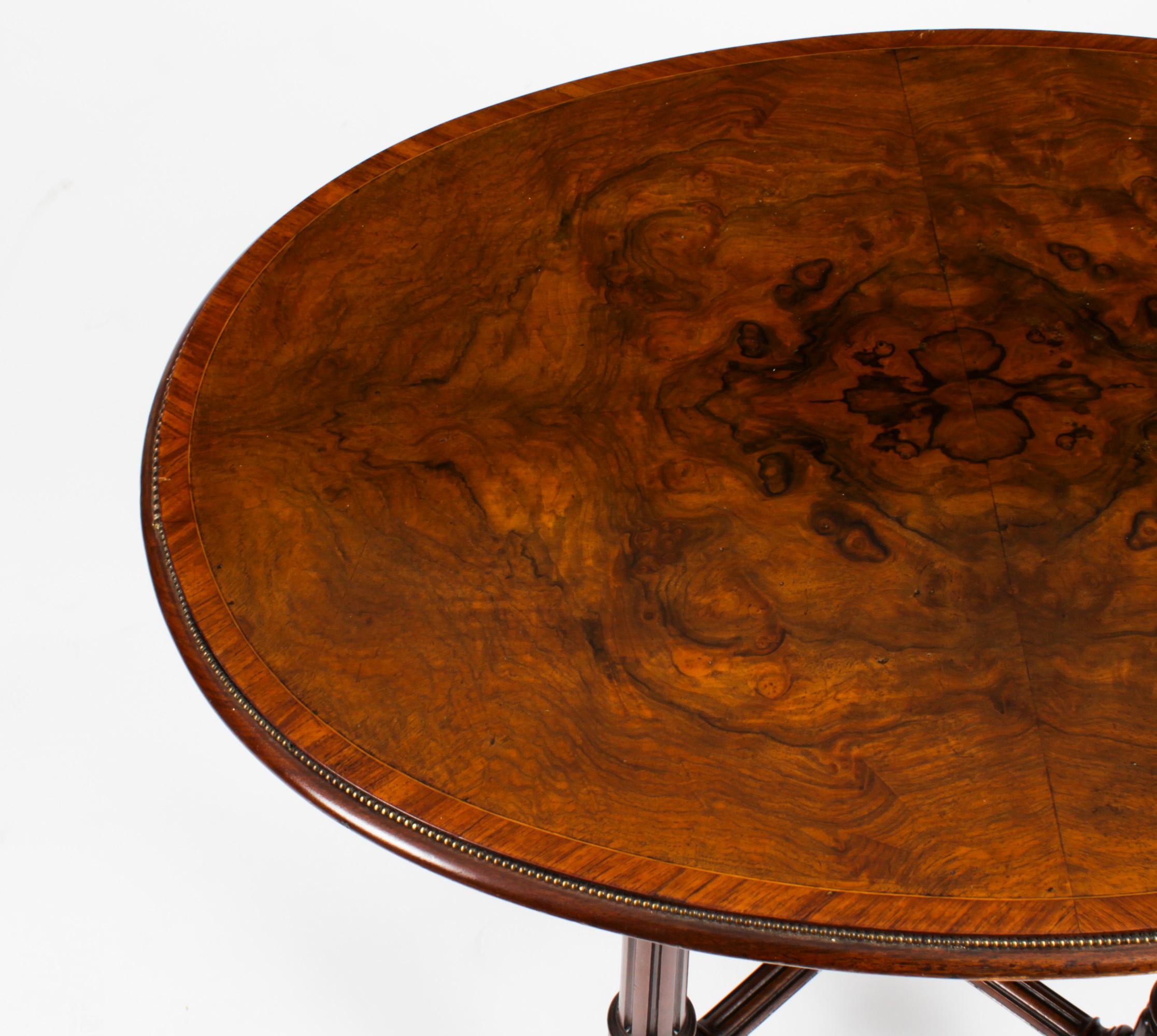 Antique Victorian Burr Walnut & inlaid Occasional Table 19th Century 1