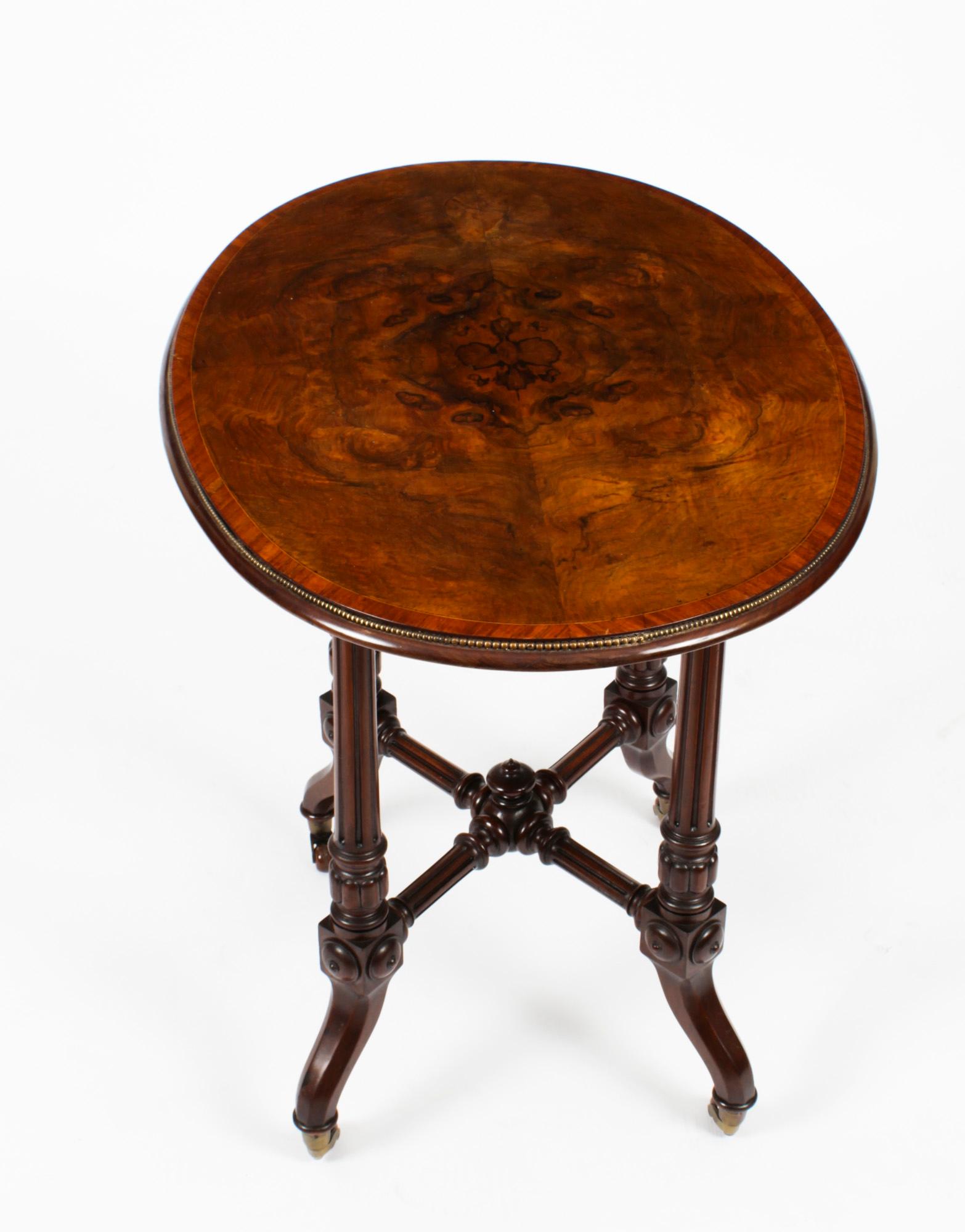 Antique Victorian Burr Walnut & inlaid Occasional Table 19th Century 2