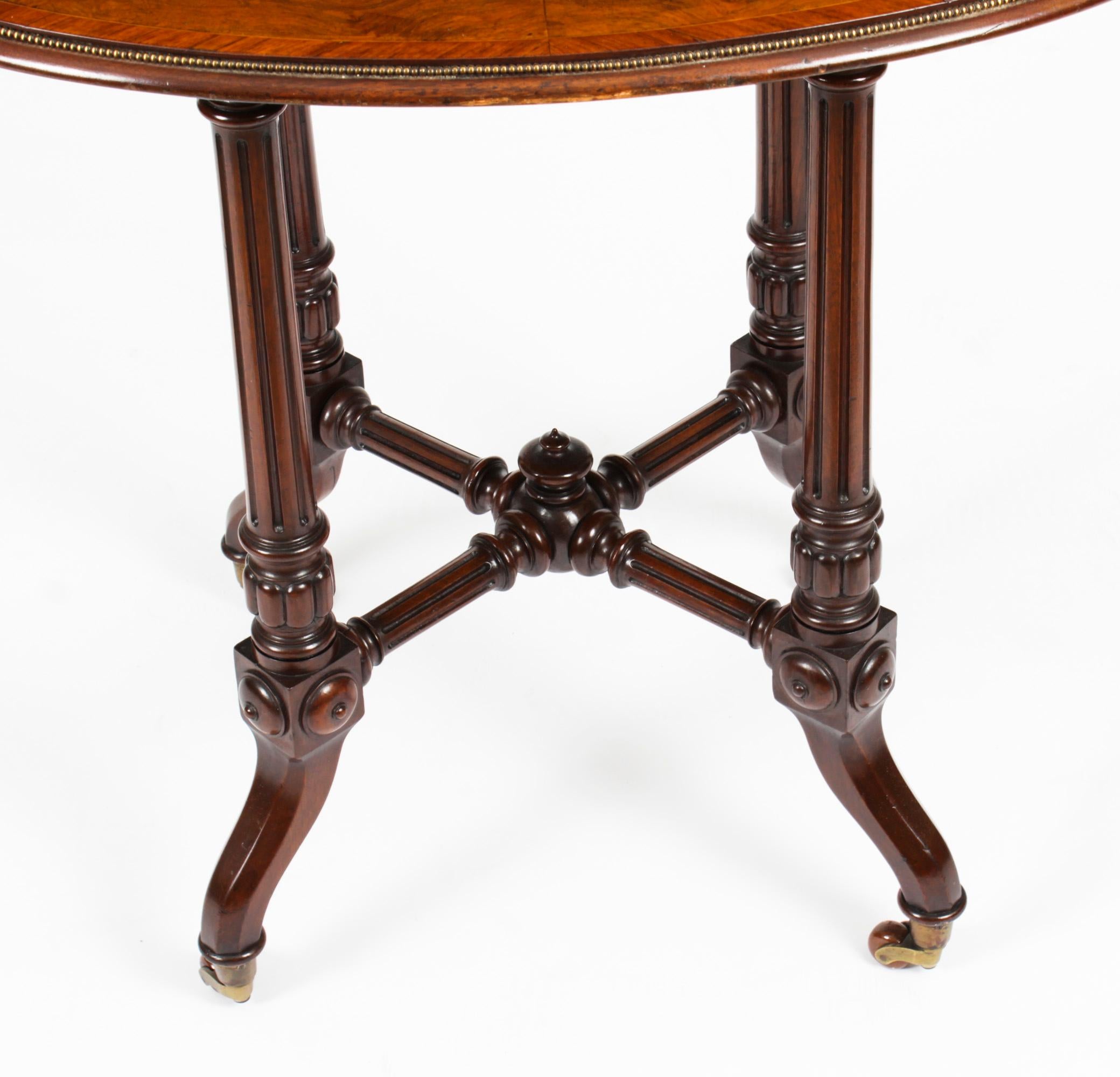 Antique Victorian Burr Walnut & inlaid Occasional Table 19th Century 3