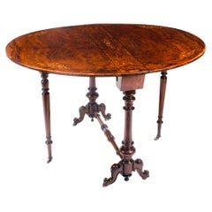 Antique Victorian Burr Walnut & Inlaid Sutherland Table 19th Century