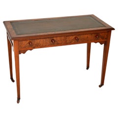 Antique Victorian Burr Walnut Leather Top Writing Table / Desk Antique Victorian Burr Walnut Leather Top Writing Table / Desk