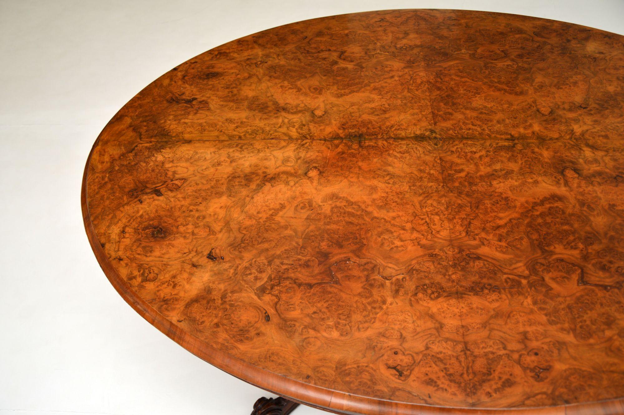 Antique Victorian Burr Walnut Loo Table 5