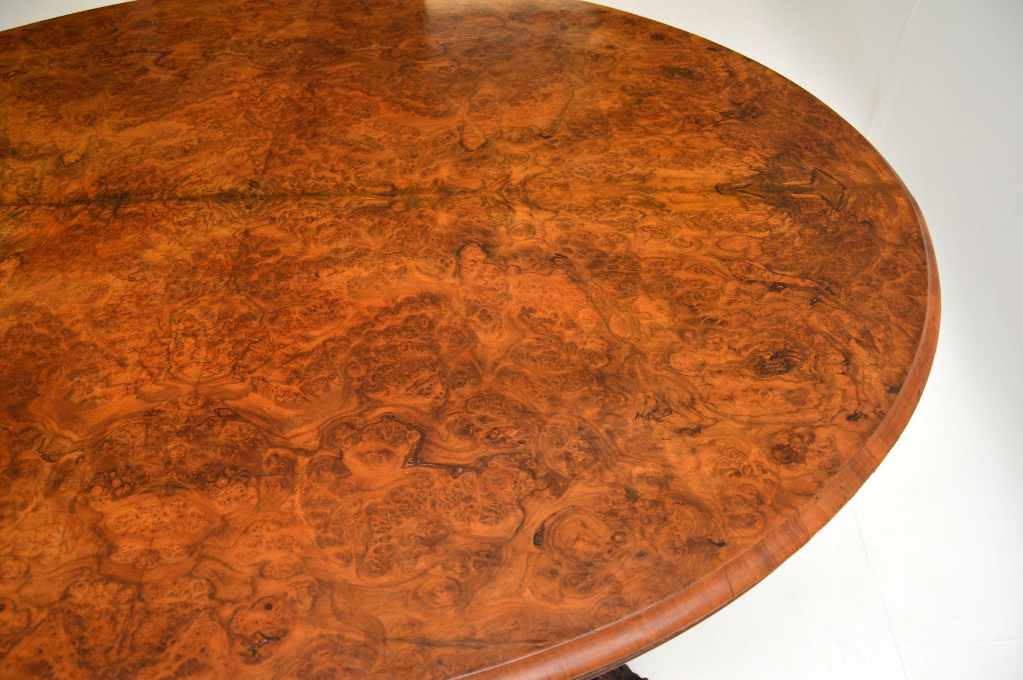 Antique Victorian Burr Walnut Loo Table 6