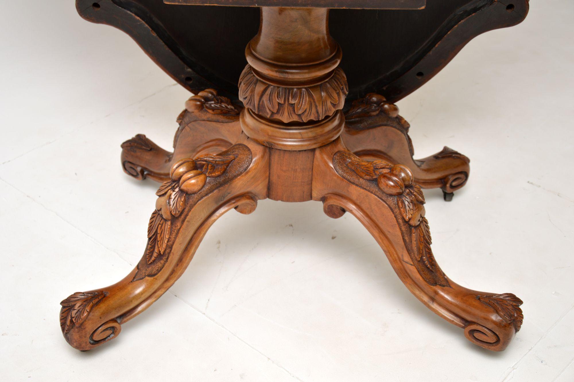 Antique Victorian Burr Walnut Dining Table For Sale 3