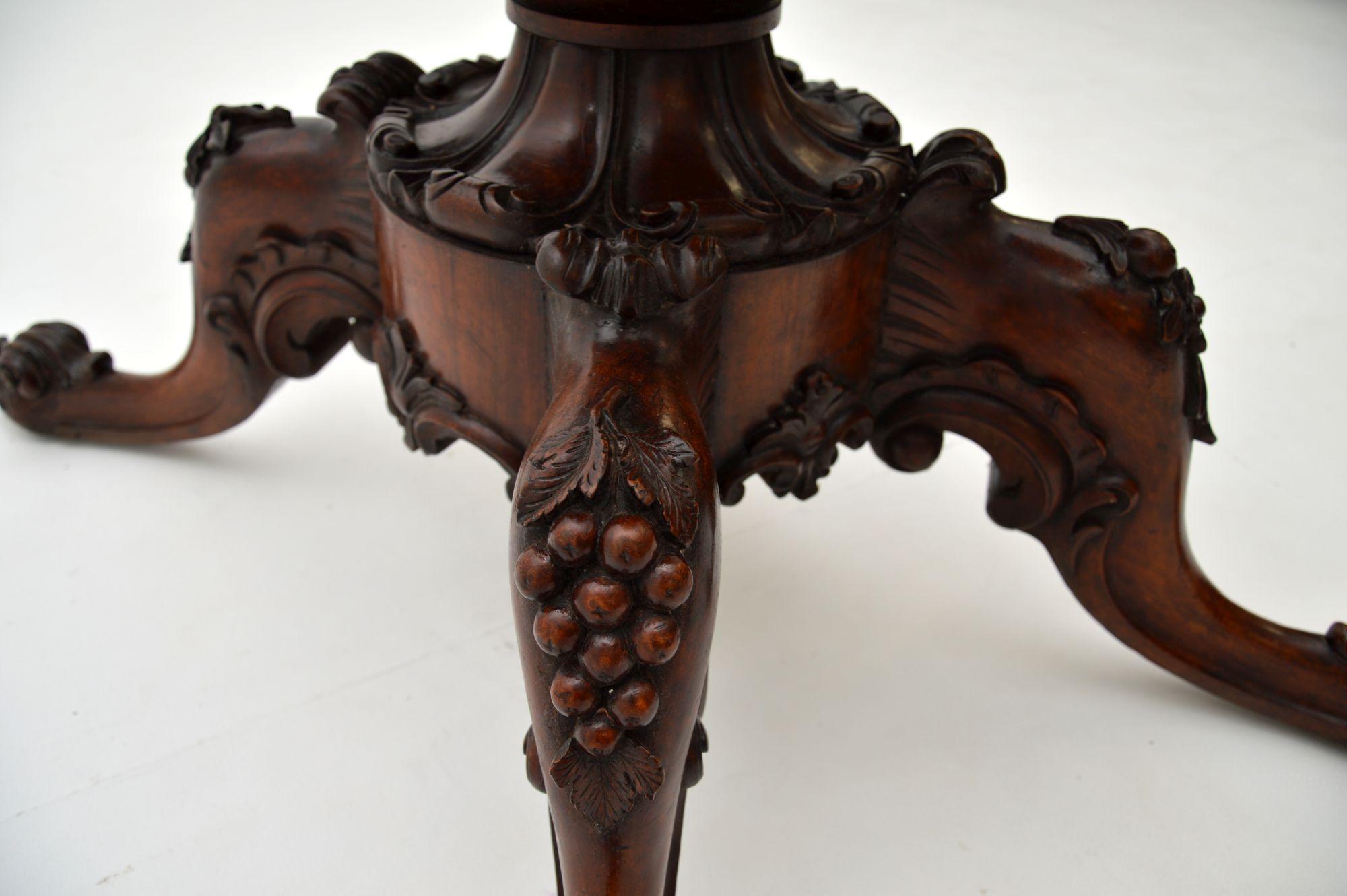 Antique Victorian Burr Walnut Loo Table 1