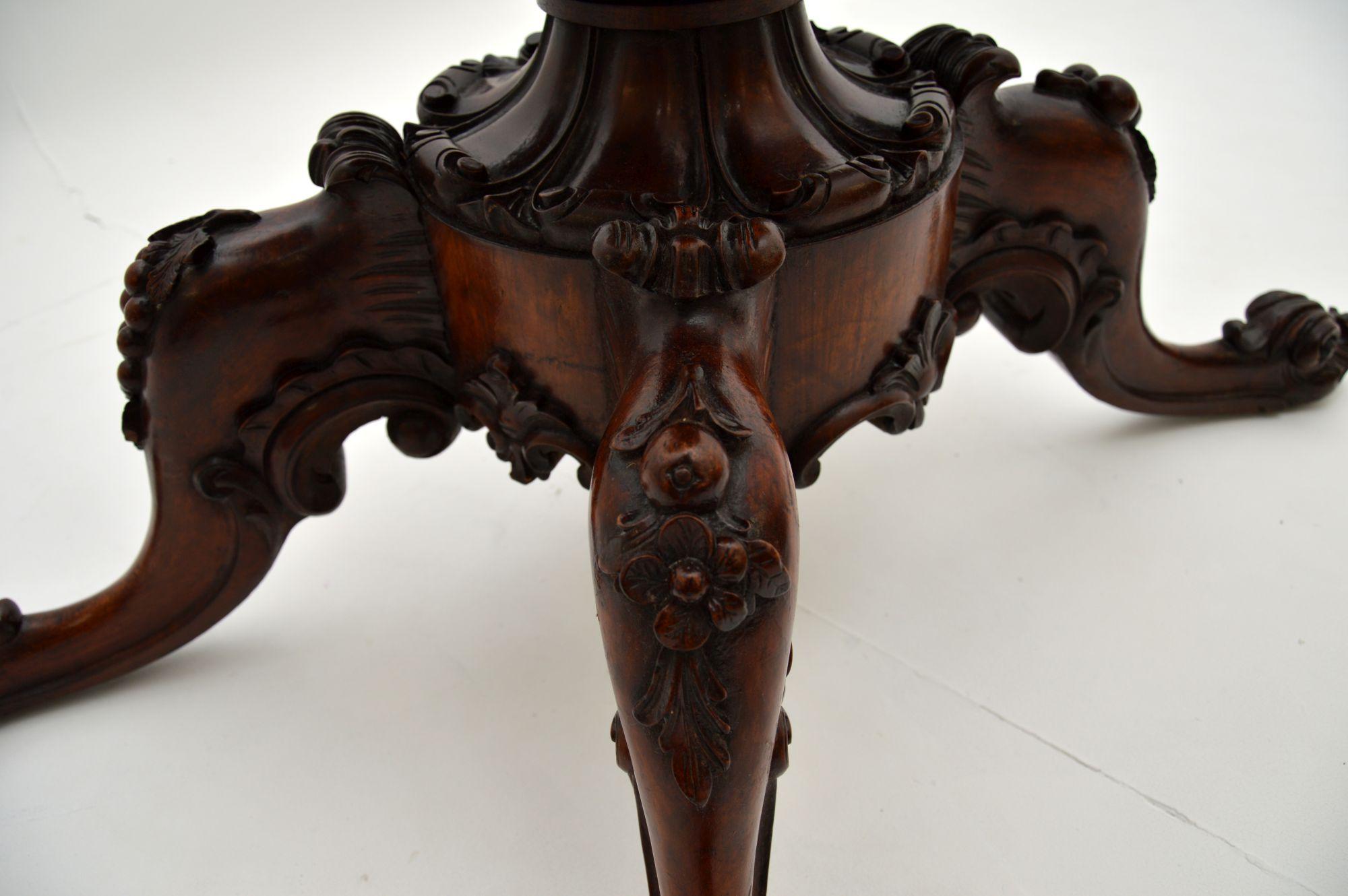 Antique Victorian Burr Walnut Loo Table 2