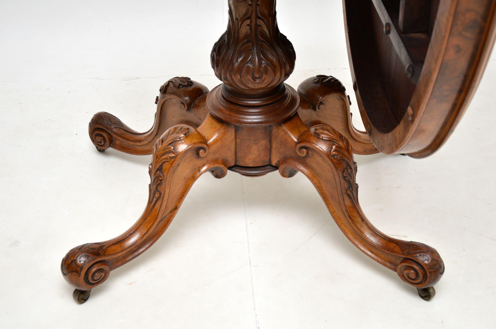 Antique Victorian Burr Walnut Loo Table 2