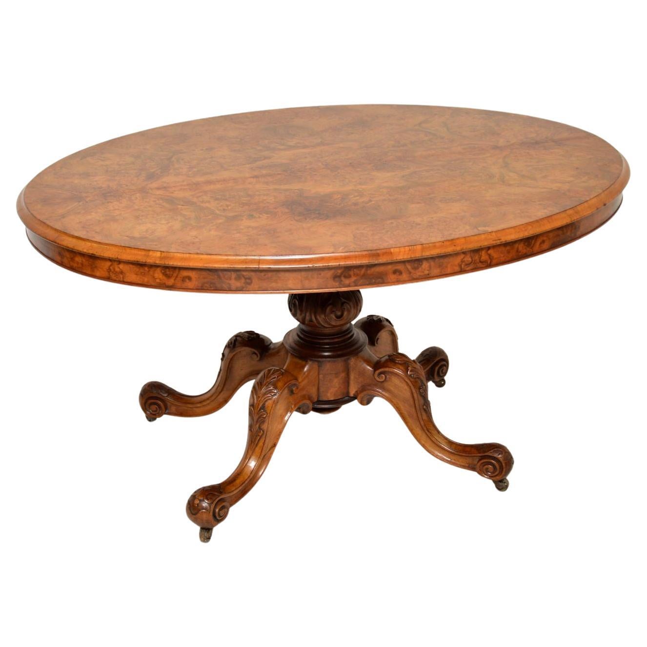 Antique Victorian Burr Walnut Loo Table