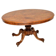 Antique Victorian Burr Walnut Loo Table