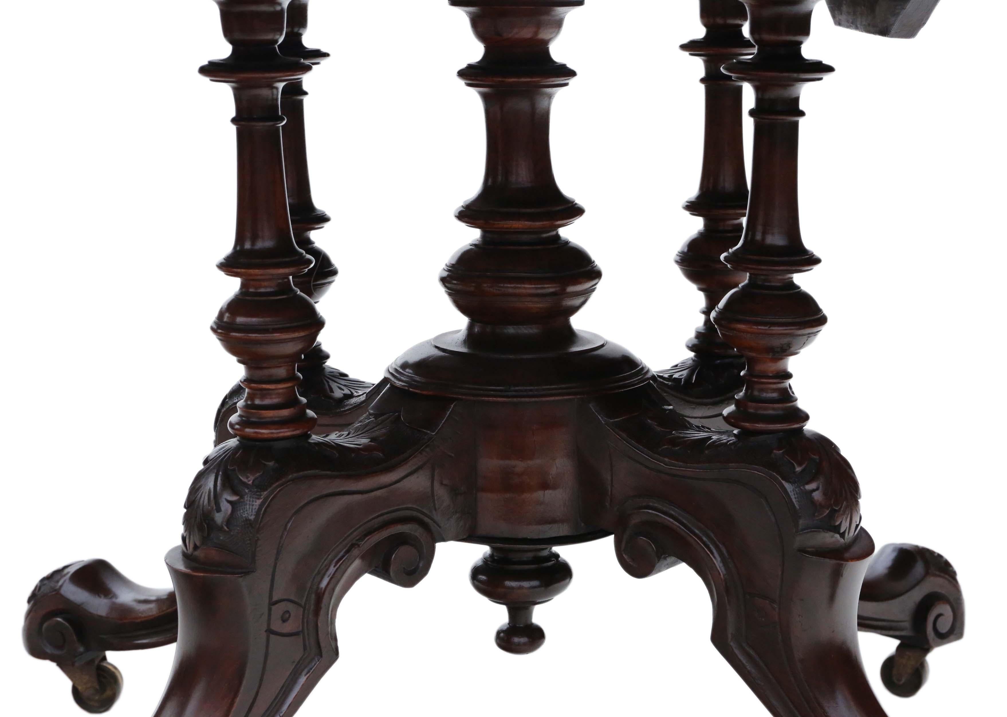 Antique Victorian Burr Walnut Marquetry Oval Loo Breakfast Table Tilt Top 4
