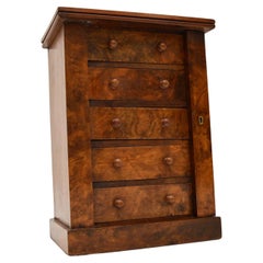 Antique Victorian Burr Walnut Miniature Wellington Chest