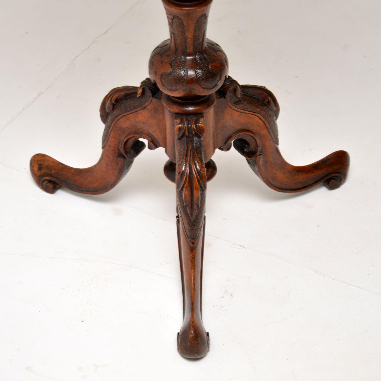 Antique Victorian Burr Walnut Occasional Side Table For Sale 1