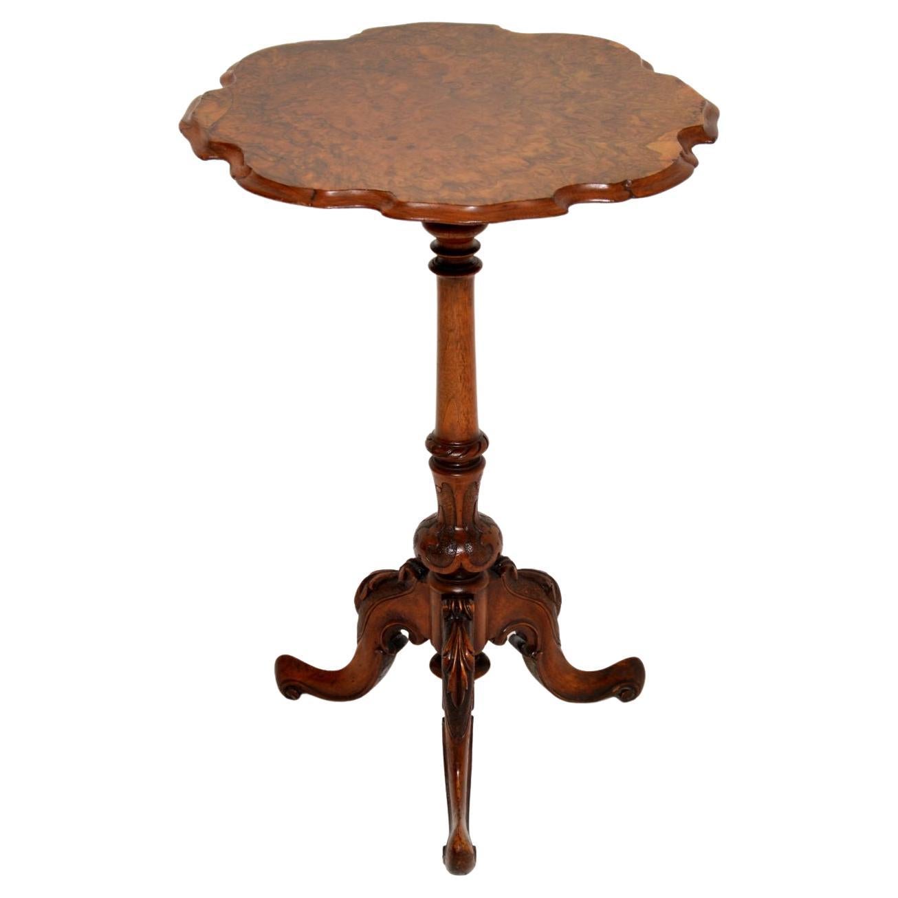 Antique Victorian Burr Walnut Occasional Side Table For Sale