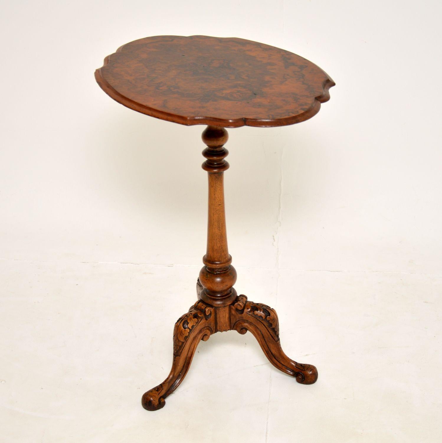 English Antique Victorian Burr Walnut Occasional Table