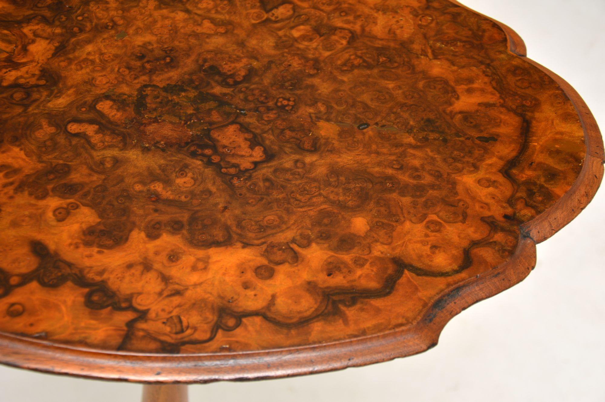 Wood Antique Victorian Burr Walnut Occasional Table