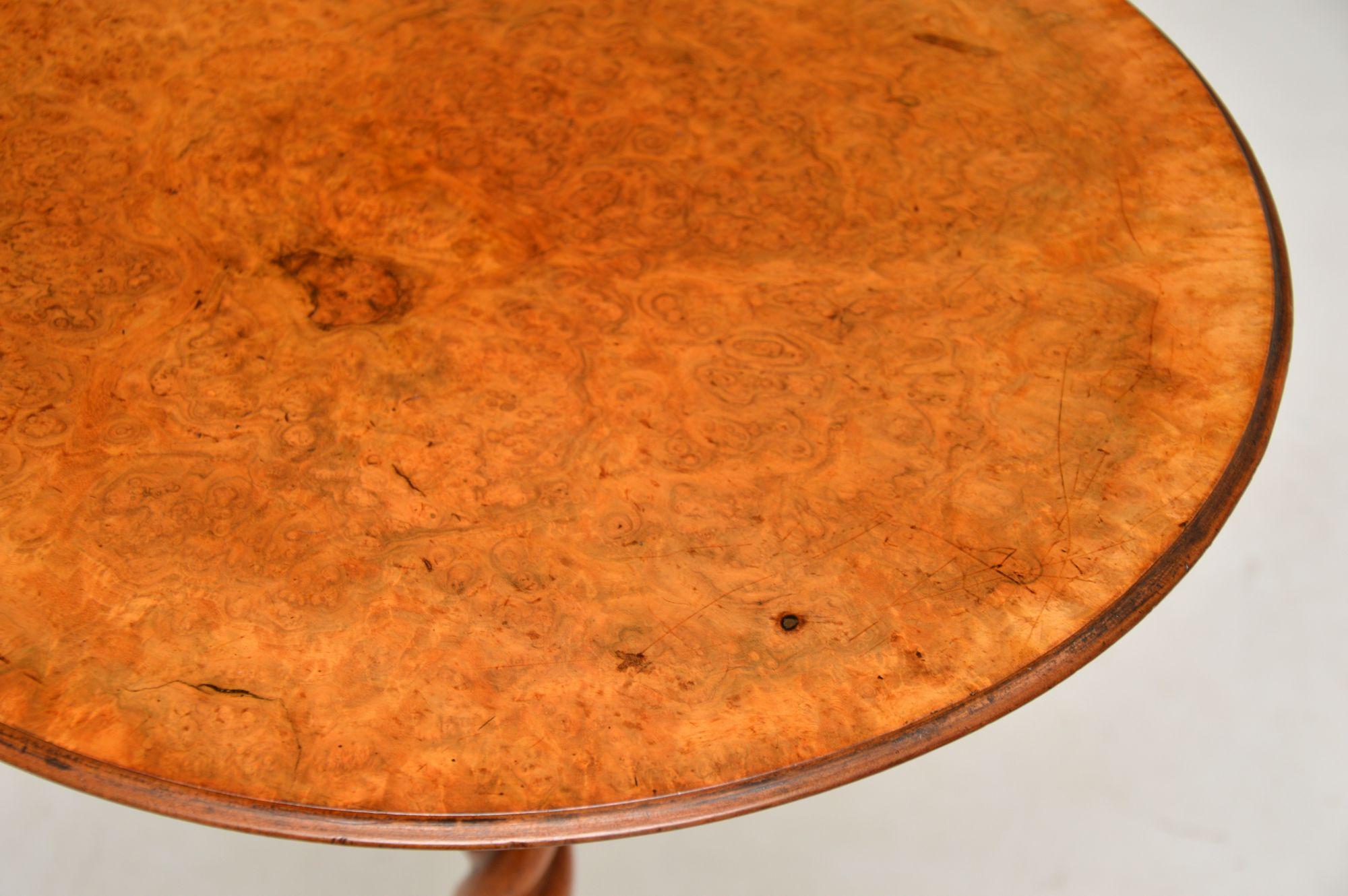 Antique Victorian Burr Walnut Occasional Table 2