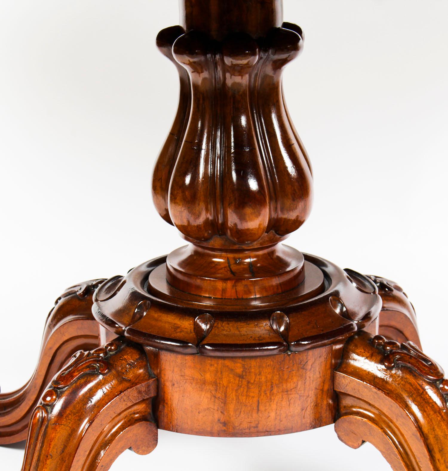 Antique Victorian Burr Walnut Oval Loo Table, 19th Century 4
