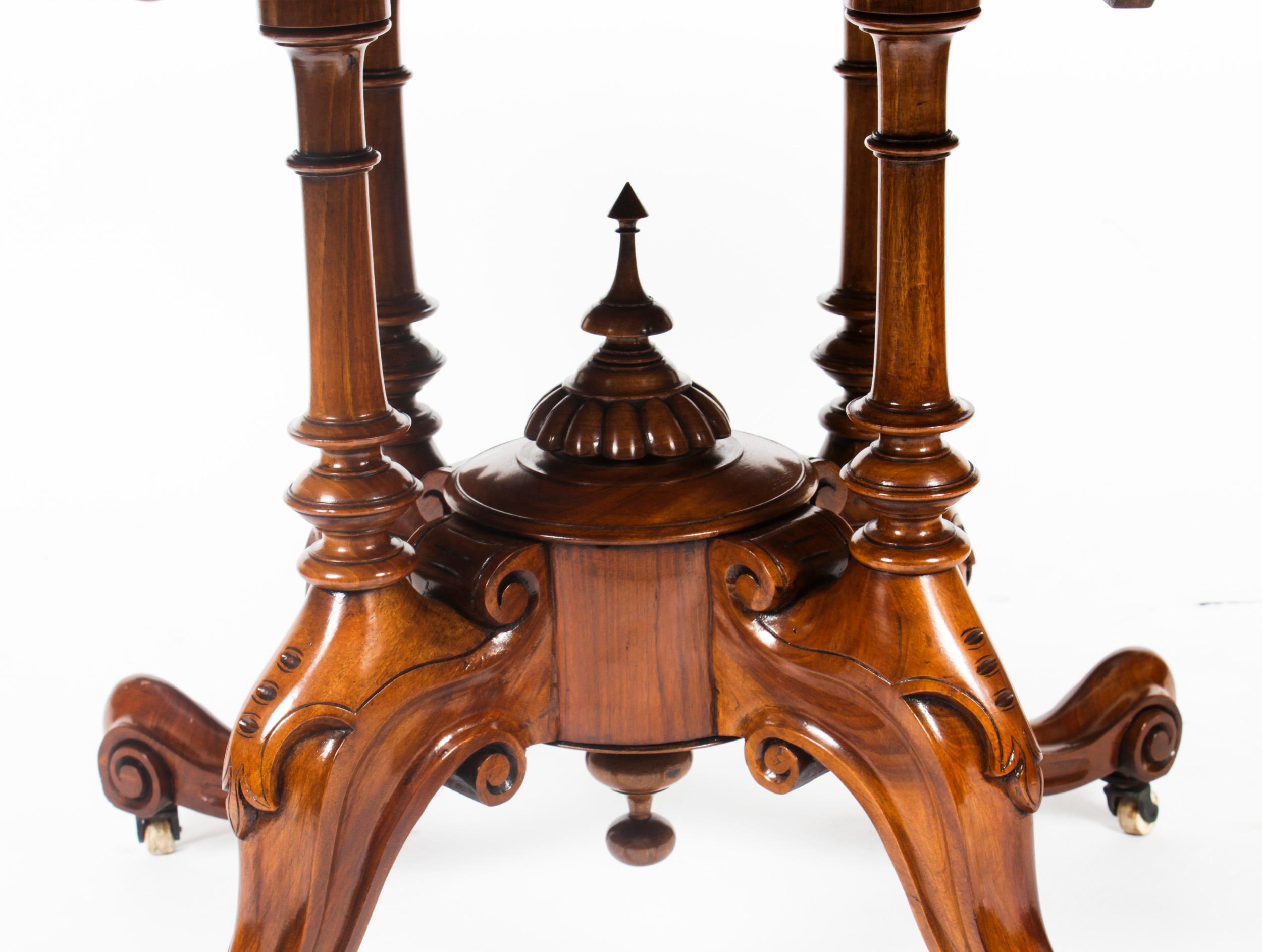 Antique Victorian Burr Walnut Oval Loo Table 19th Century 4
