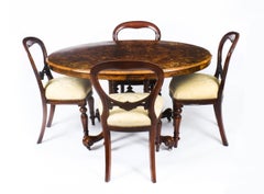 Antique Victorian Burr Walnut Oval Loo Table 19th Century