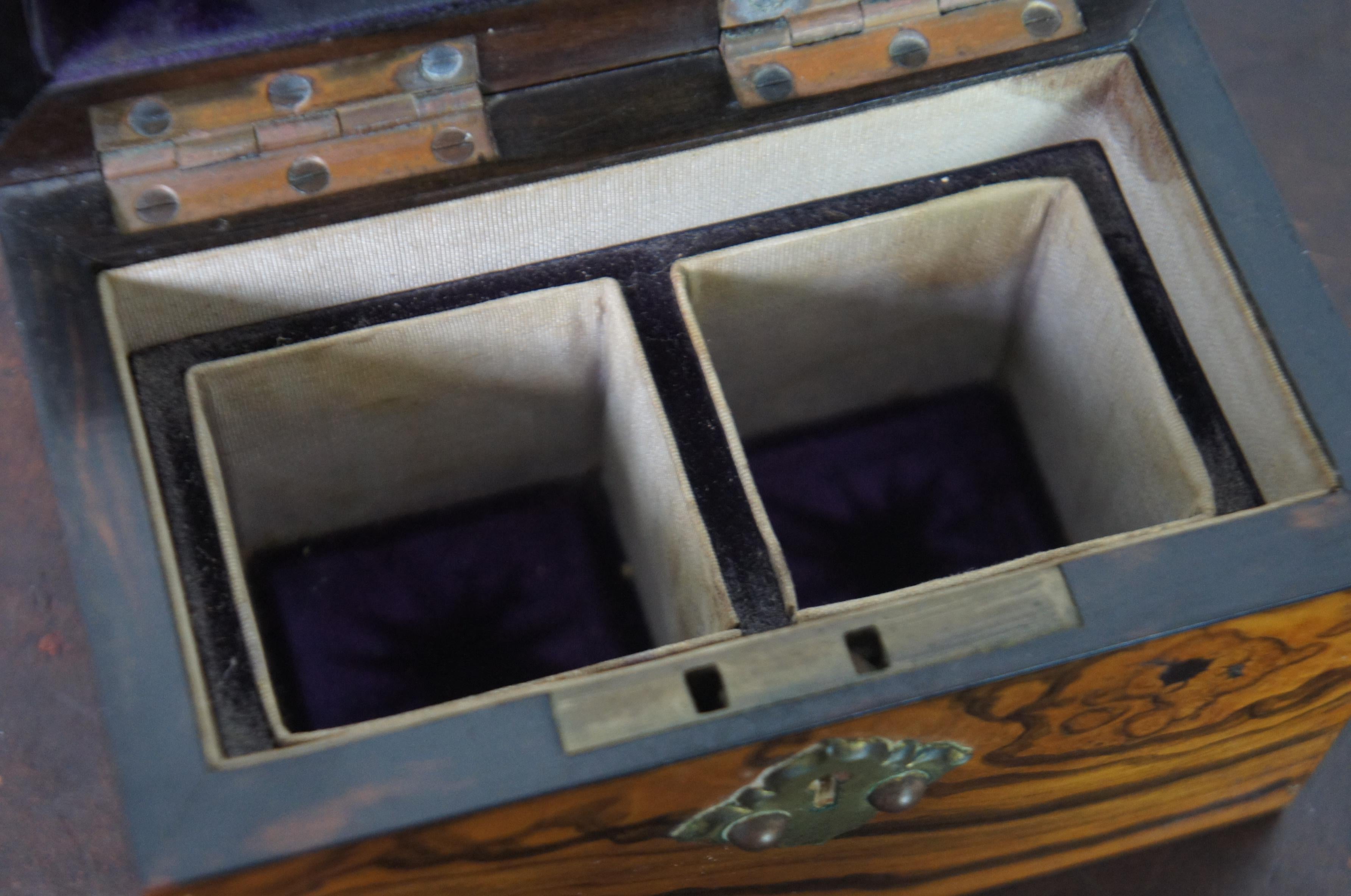 Antiguo frasco de perfume de nogal victoriano Caja de boticario cofre en venta 4