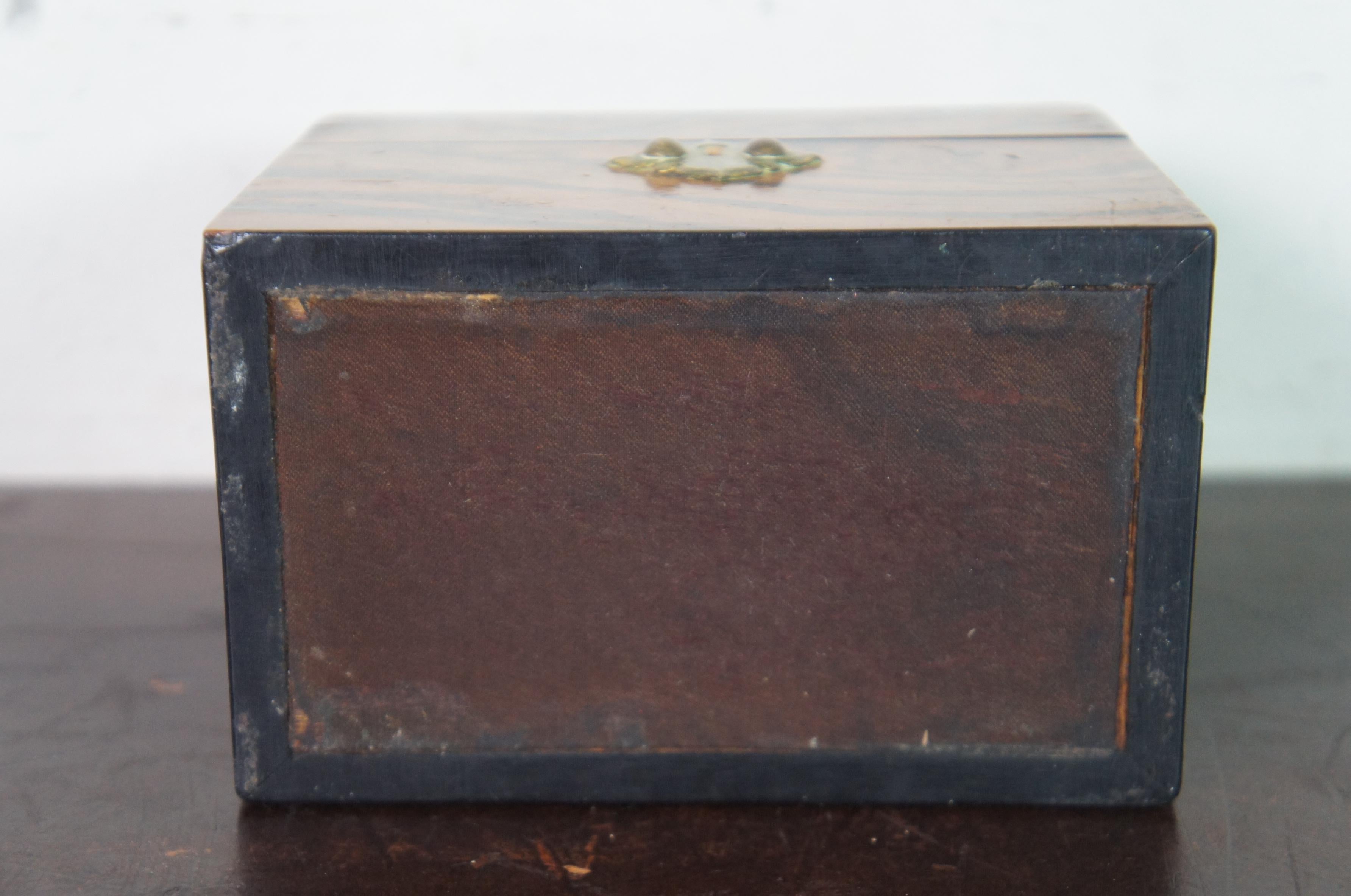 Antique Victorian Burr Walnut Perfume Bottle Apothecary Caddy Box Casket For Sale 3