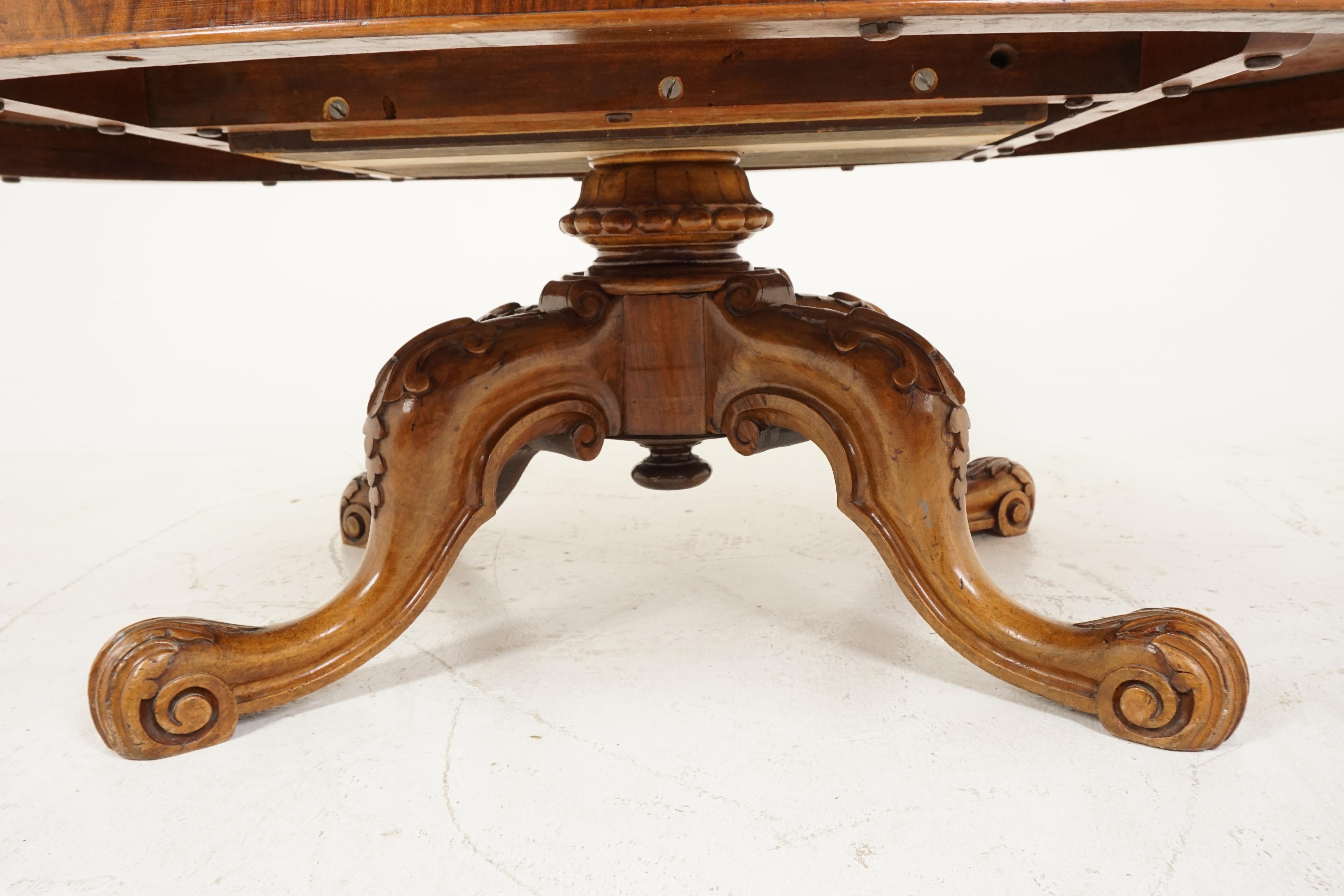 Hand-Crafted Antique Victorian Burr Walnut Reduced Coffee Table, Scotland 1870, B2087