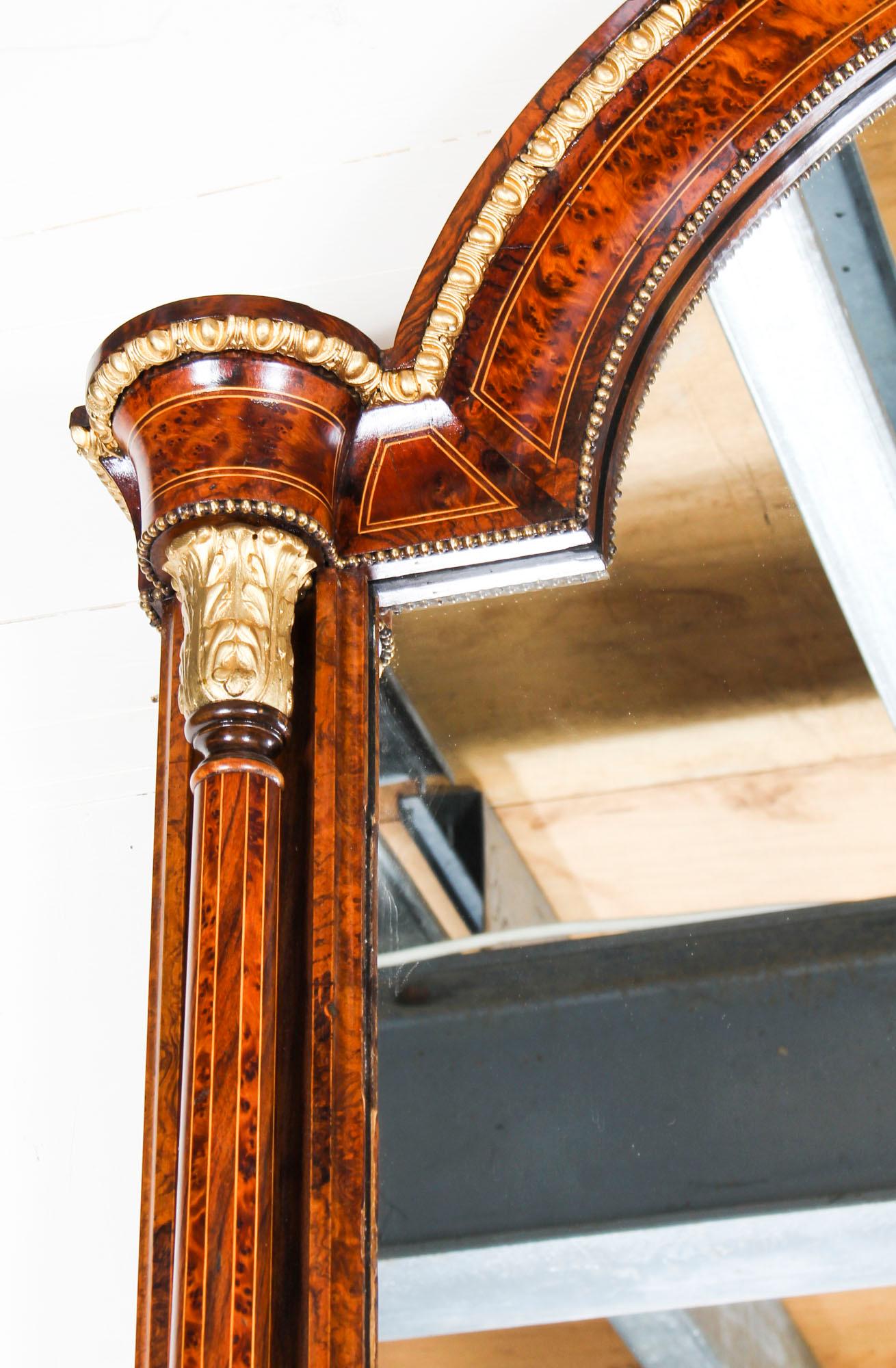 Viktorianischer Sevres-Anrichteschrank aus Wurzelnussholz mit Spiegelrücken, 19. Jahrhundert im Angebot 2