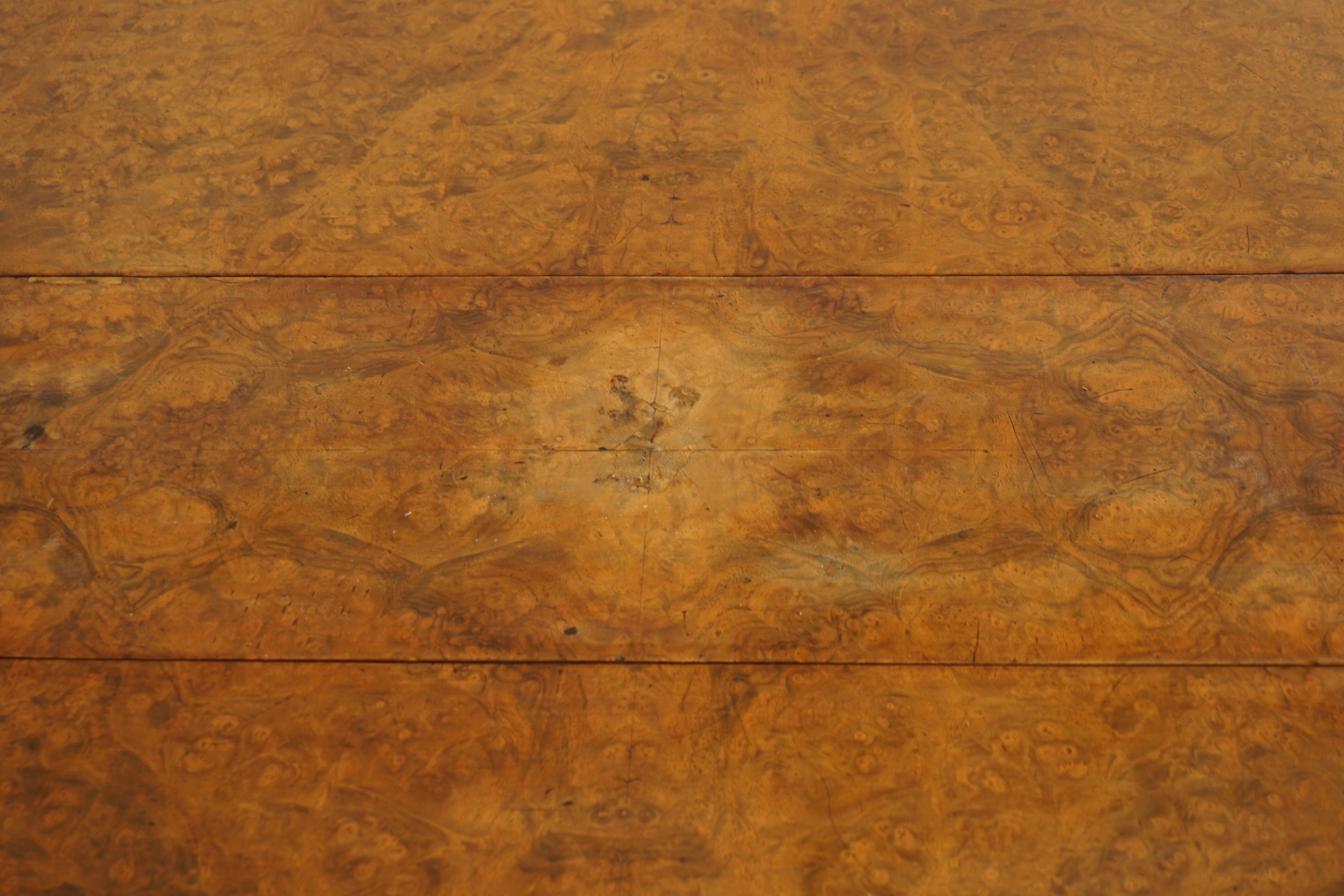 Antique Victorian Burr Walnut Sutherland Table, Scotland 1870, H281 4