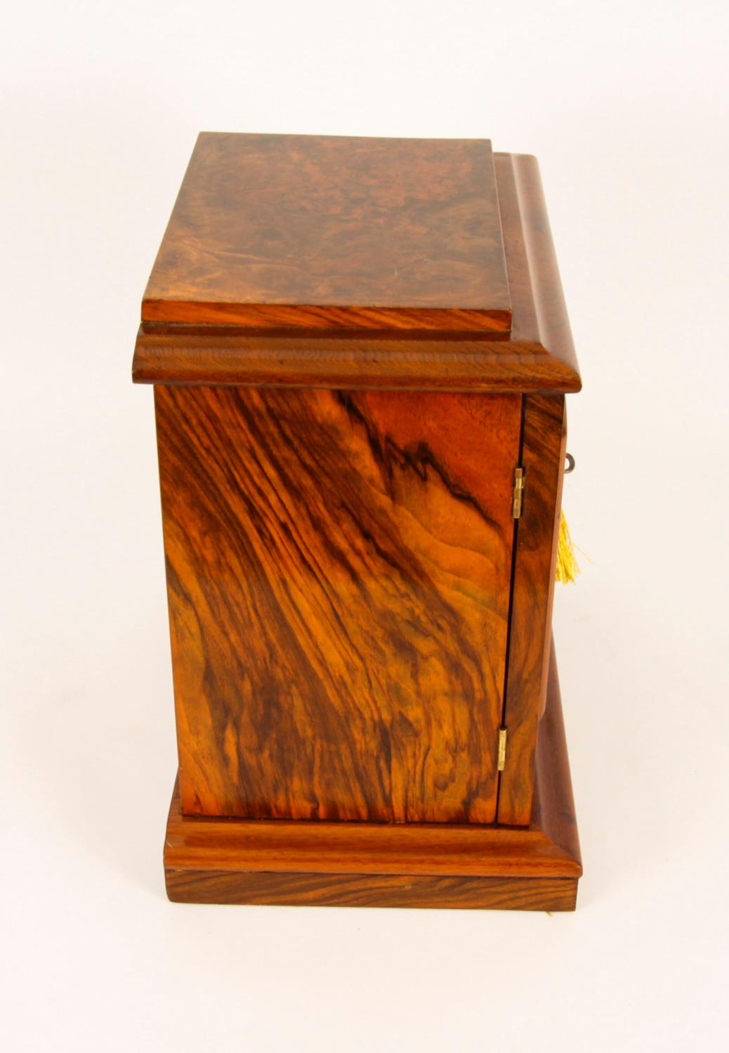 Antique Victorian Burr Walnut Table Top Jewellery Collectors Cabinet 19th C 6
