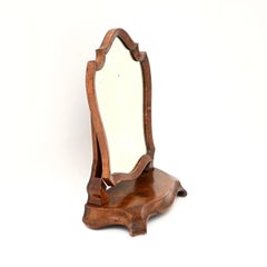 Antique Victorian Burr Walnut Vanity Mirror