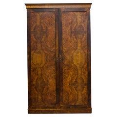 Antique Victorian Burr Walnut Wardrobe, 1860s