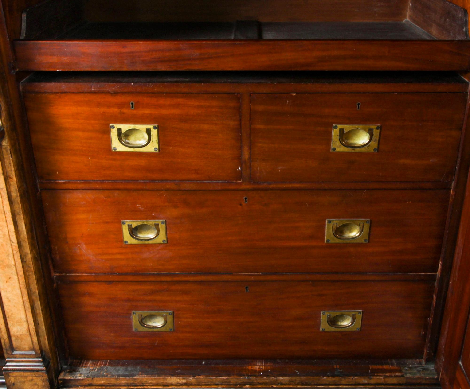 Antique Victorian Burr Walnut Wardrobe Holland & Sons 19th Century 8