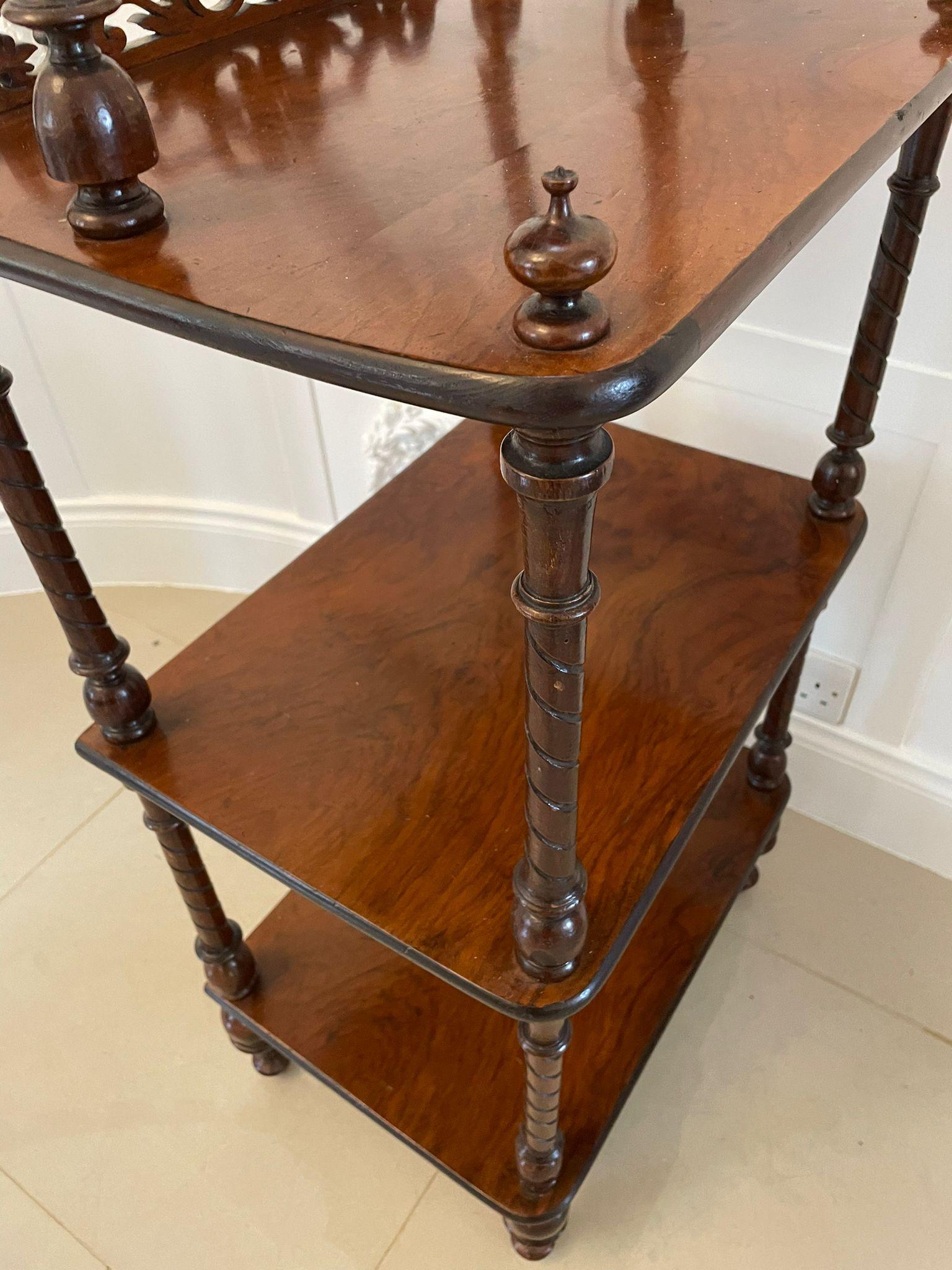Antique Victorian Burr Walnut Whatnot  In Good Condition For Sale In Suffolk, GB